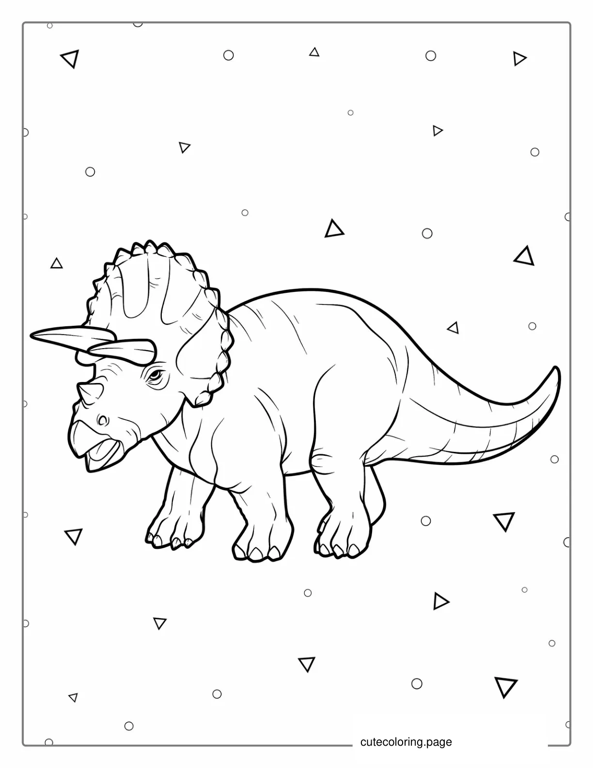 Coloring Picture Of a Realistic Triceratops coloring page