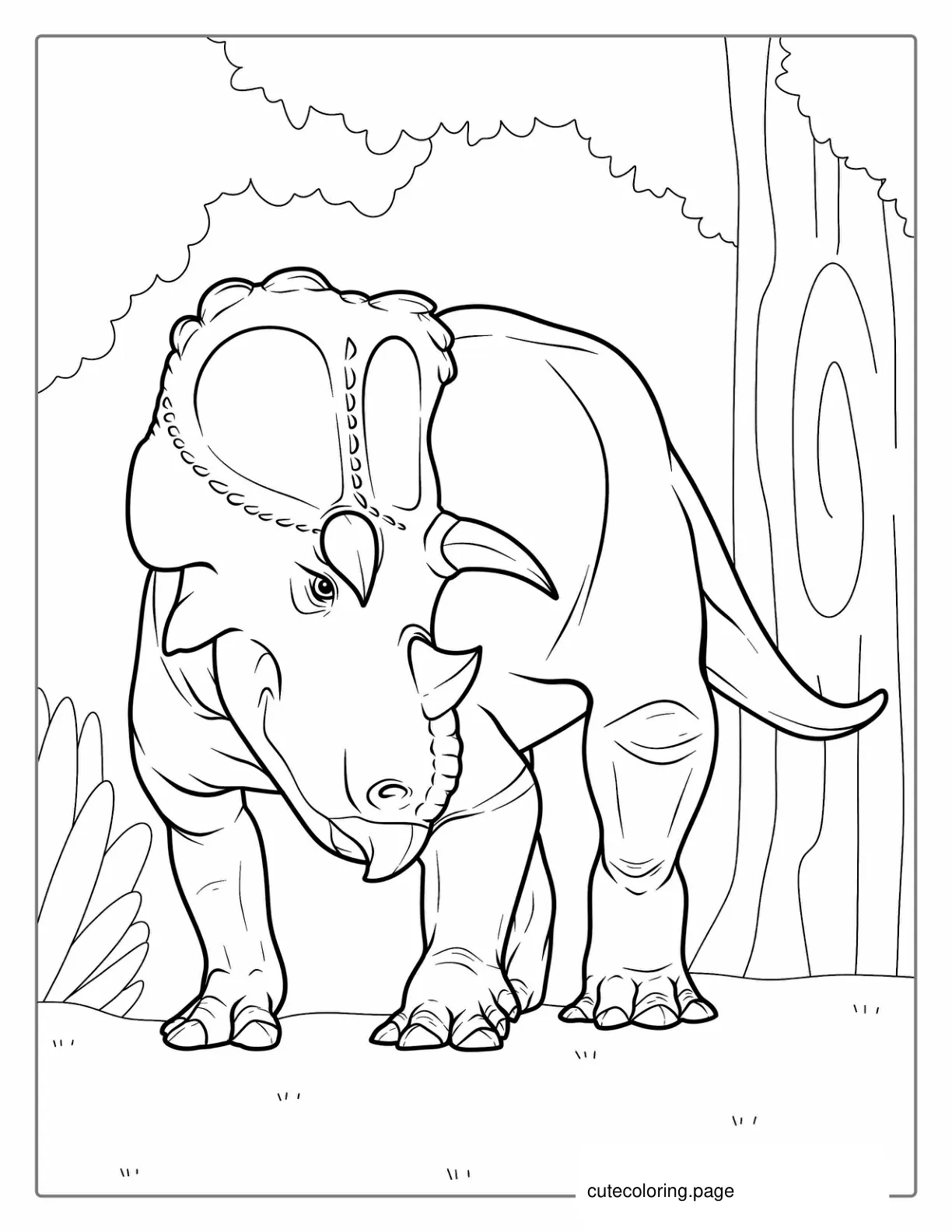 Detailed Triceratops Coloring Page coloring page