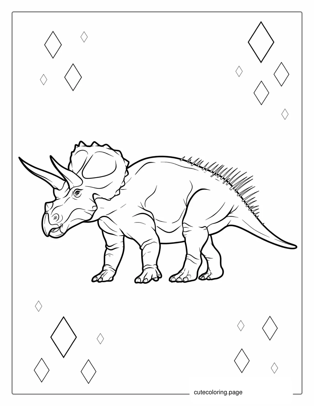 Realistic Triceratops Coloring Page coloring page