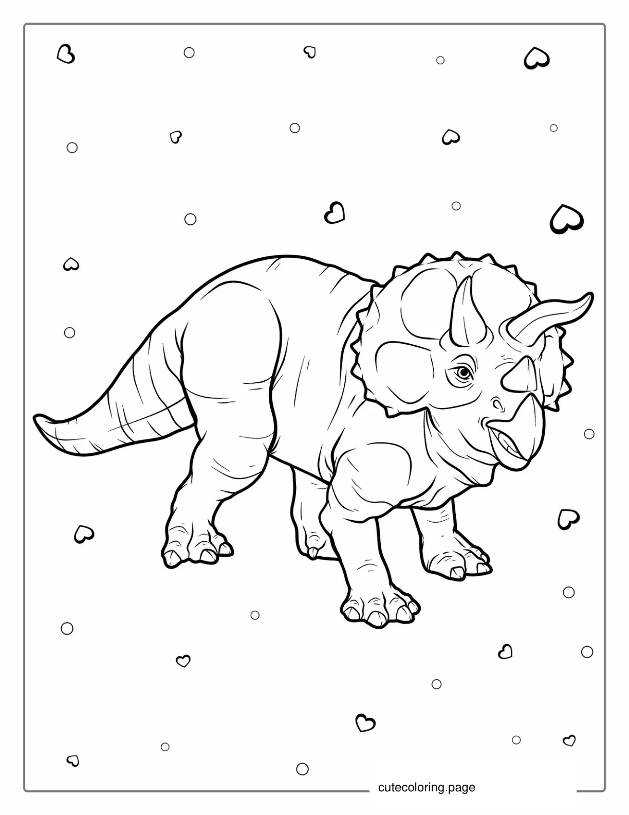 Realistic Triceratops Coloring Sheet coloring page