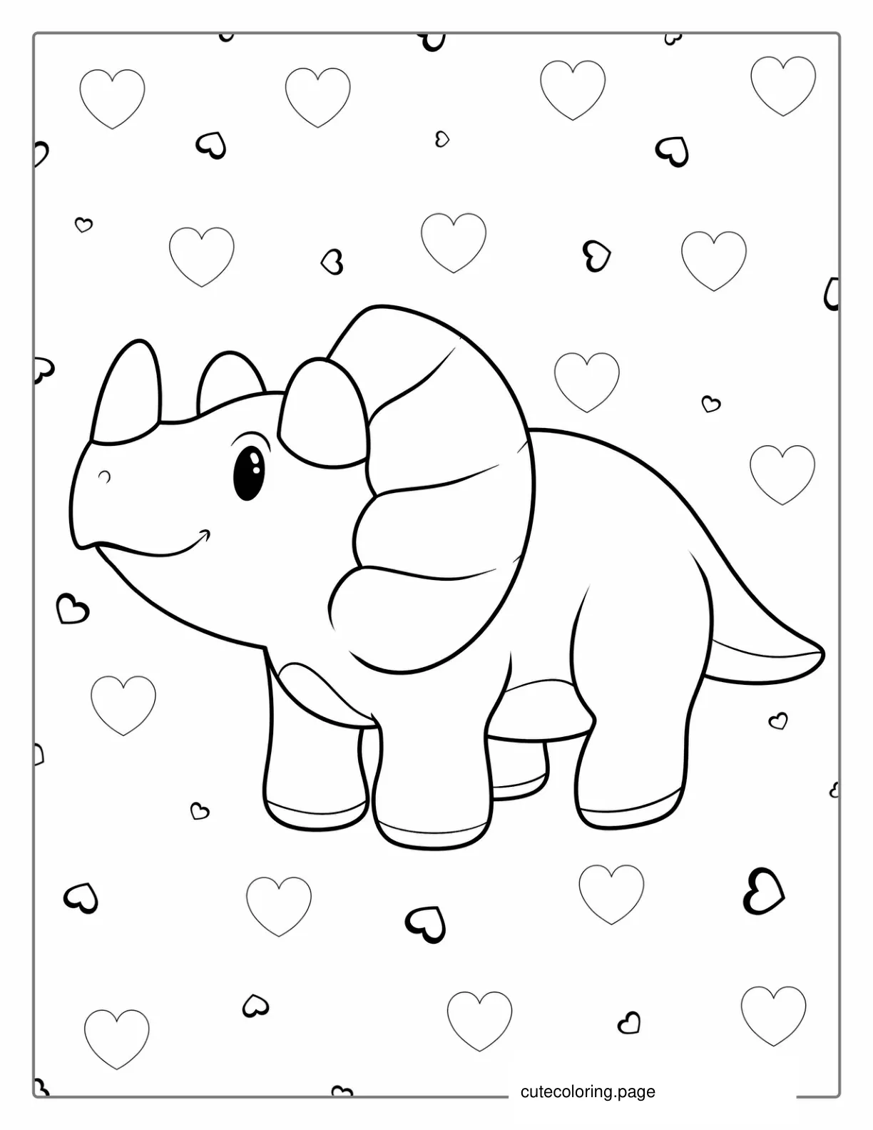 Simple Outline Of a Triceratops For Toddlers coloring page