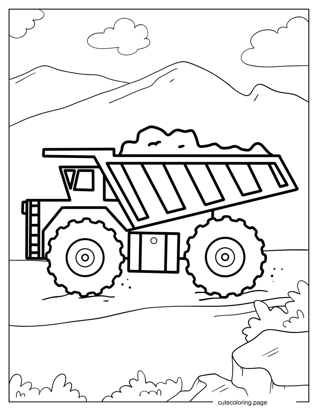 Big Digger Truck To Color coloring page