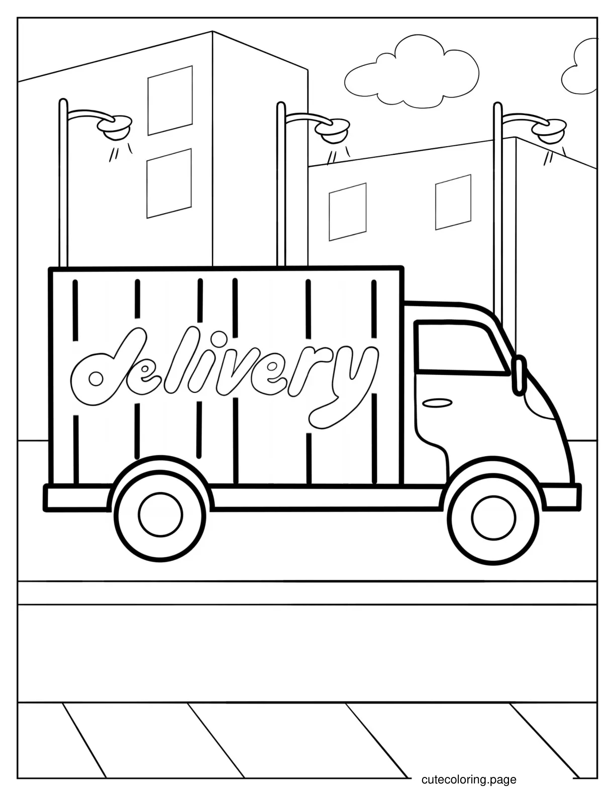 Delivery Truck Coloring Sheet coloring page