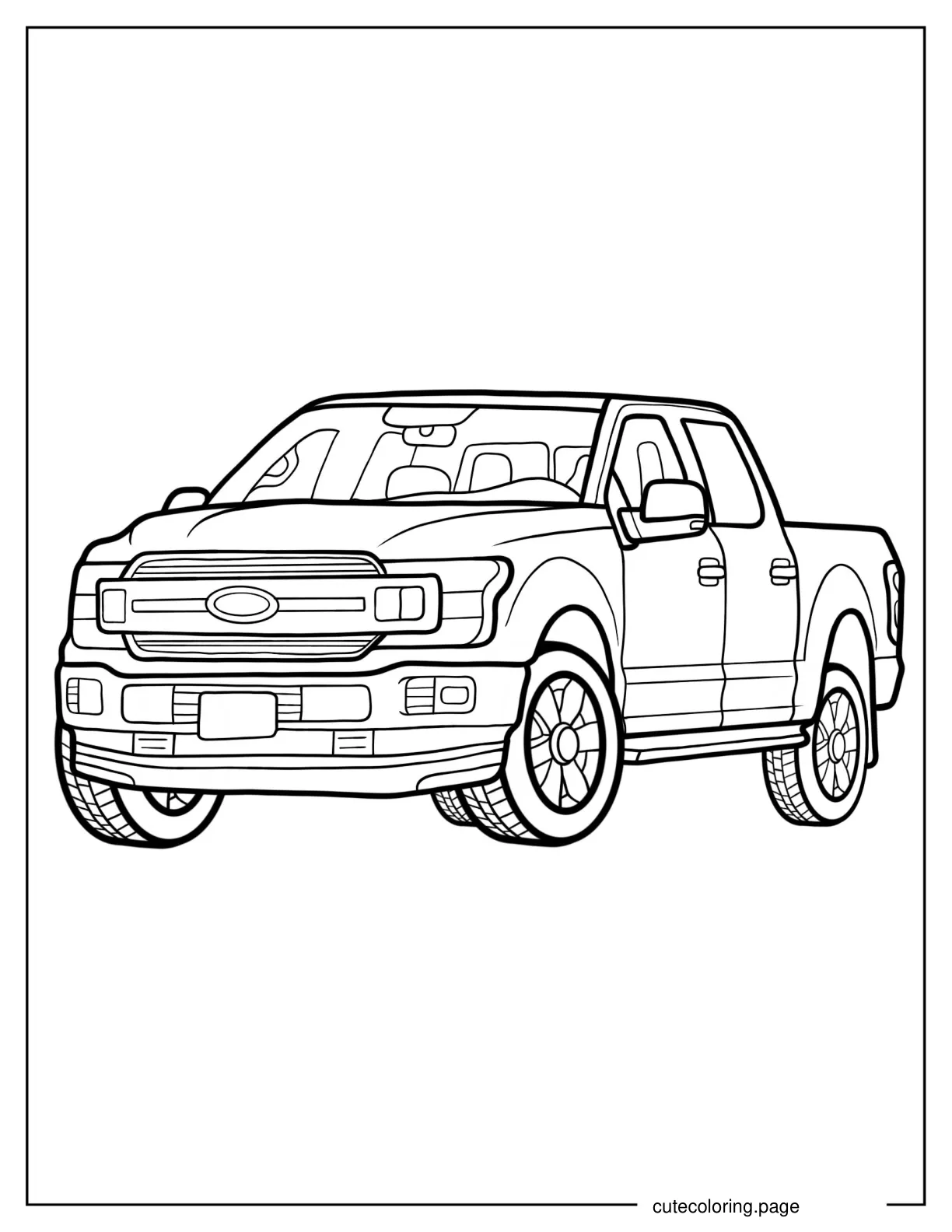 Detailed Ford Pickup Truck coloring page