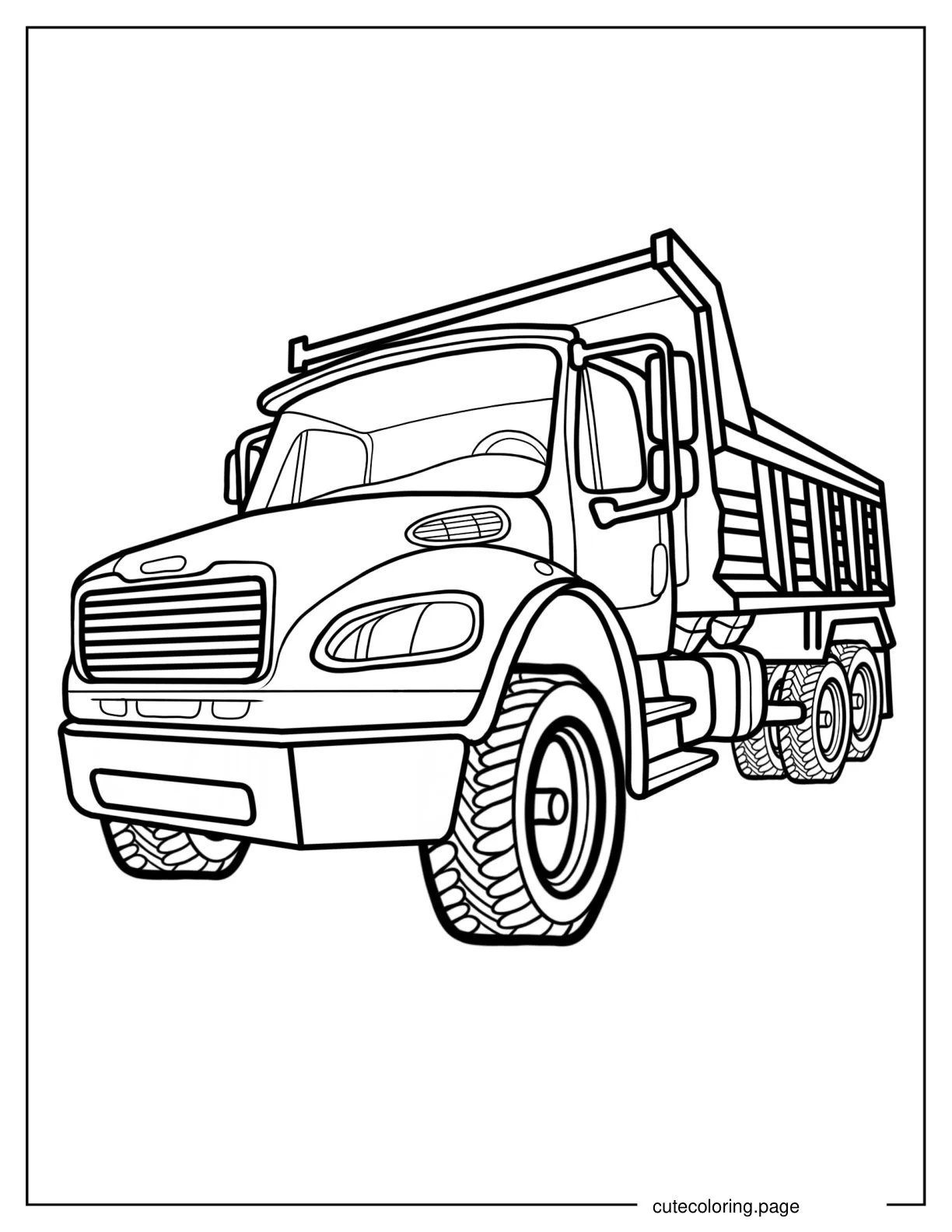 Dump Truck To Color coloring page