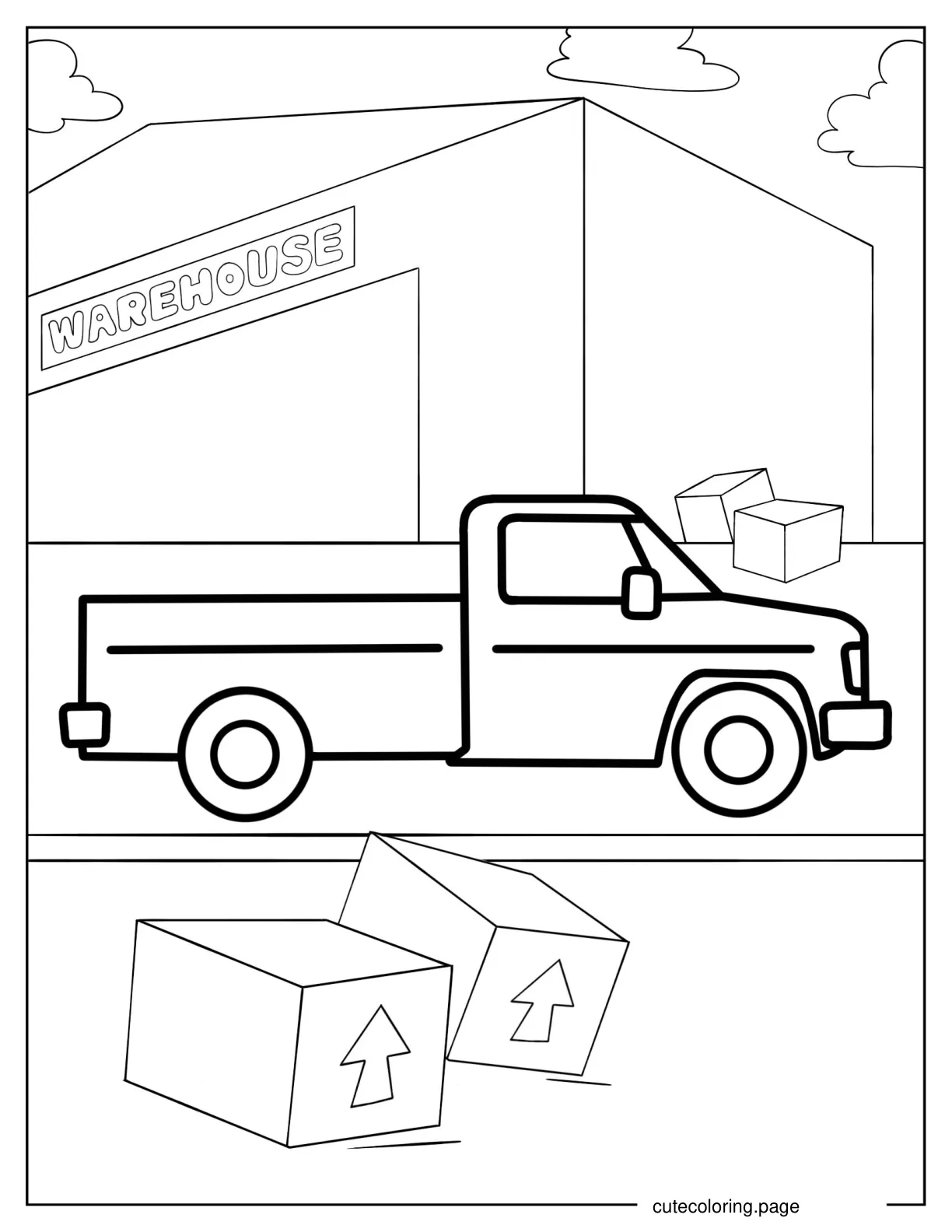 Easy Truck Coloring Page For Kids coloring page