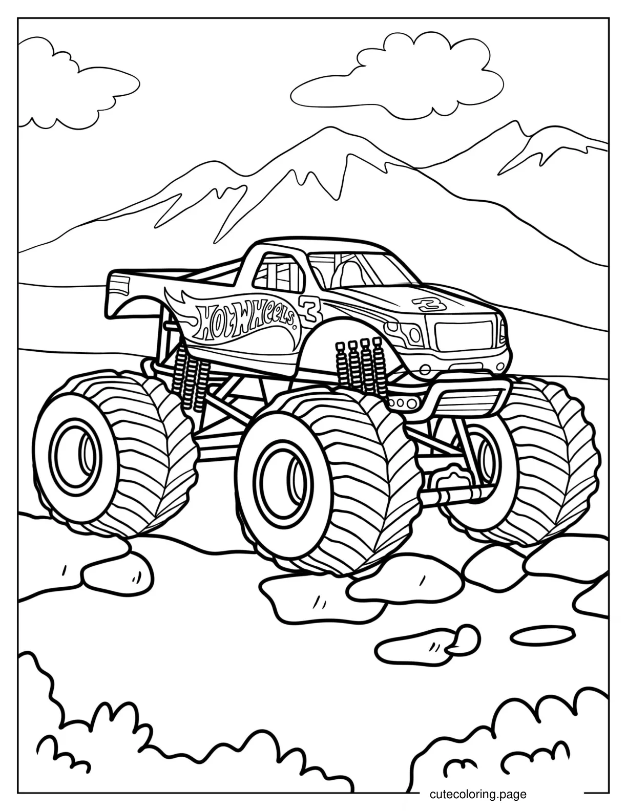 Hot Wheels Monster Truck To Color coloring page