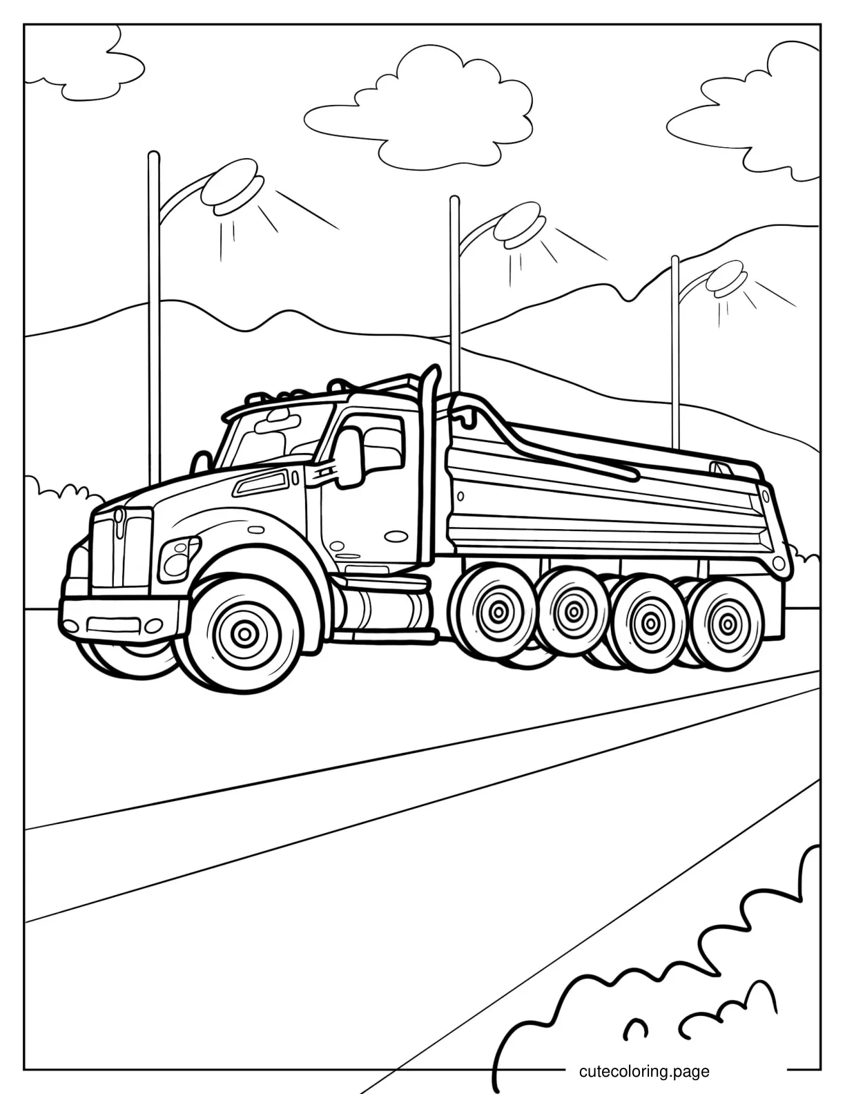 MACK Dump Truck coloring page