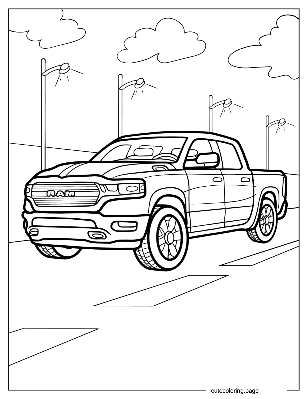 RAM Truck Coloring Page coloring page