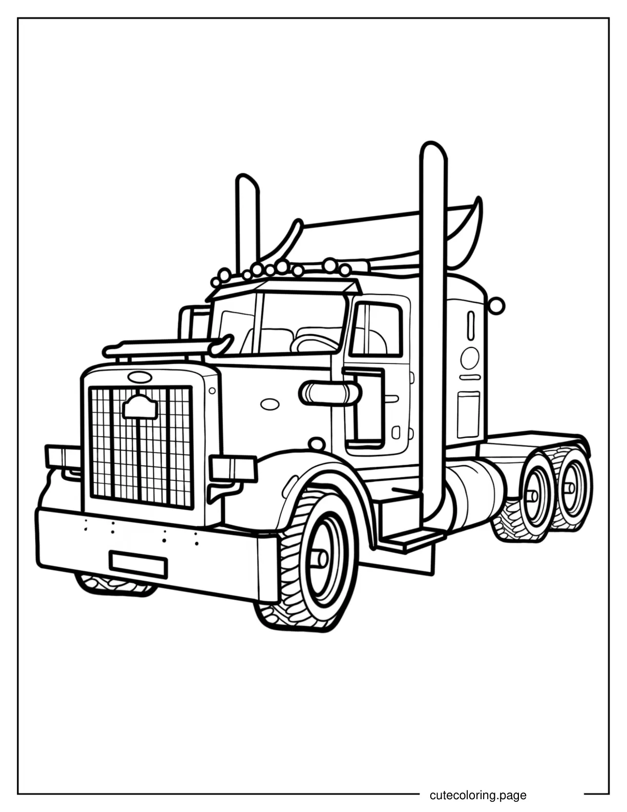 Semi Truck Coloring Sheet coloring page