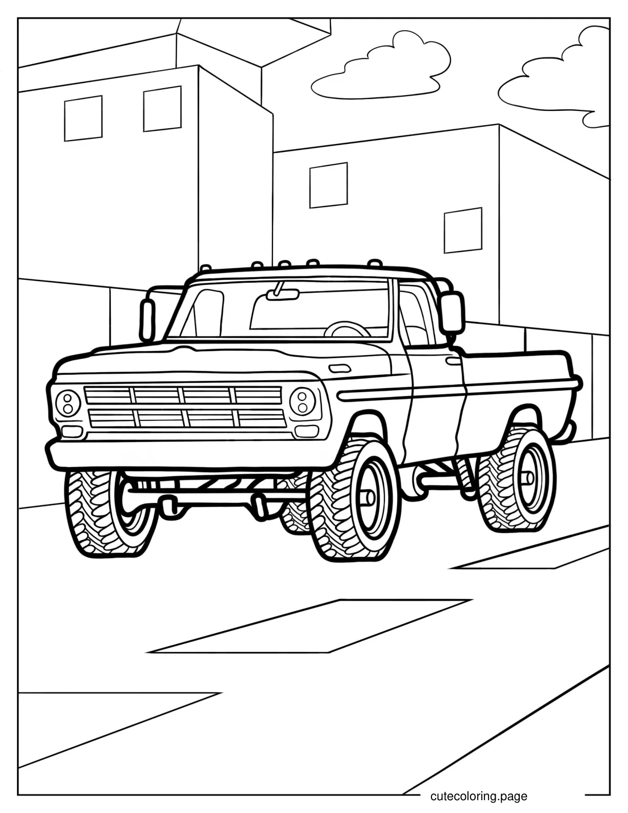 Vintage Pickup Truck Coloring Sheet coloring page