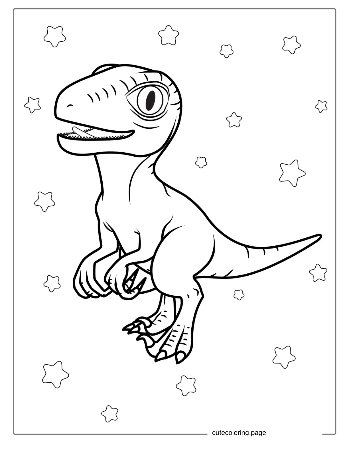 Baby Velociraptor Coloring Page For Preschoolers coloring page