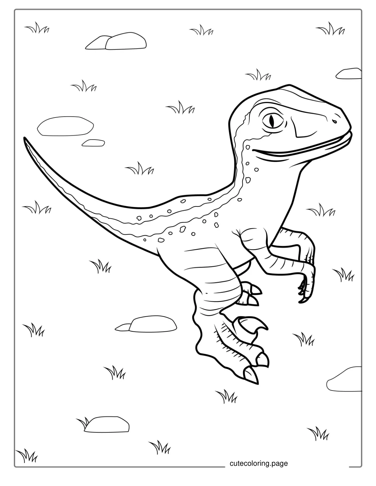 Coloring Page Of a Baby Velociraptor coloring page