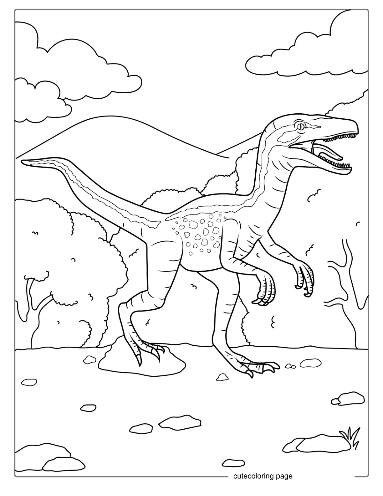 Coloring Picture Of a Detailed Raptor coloring page