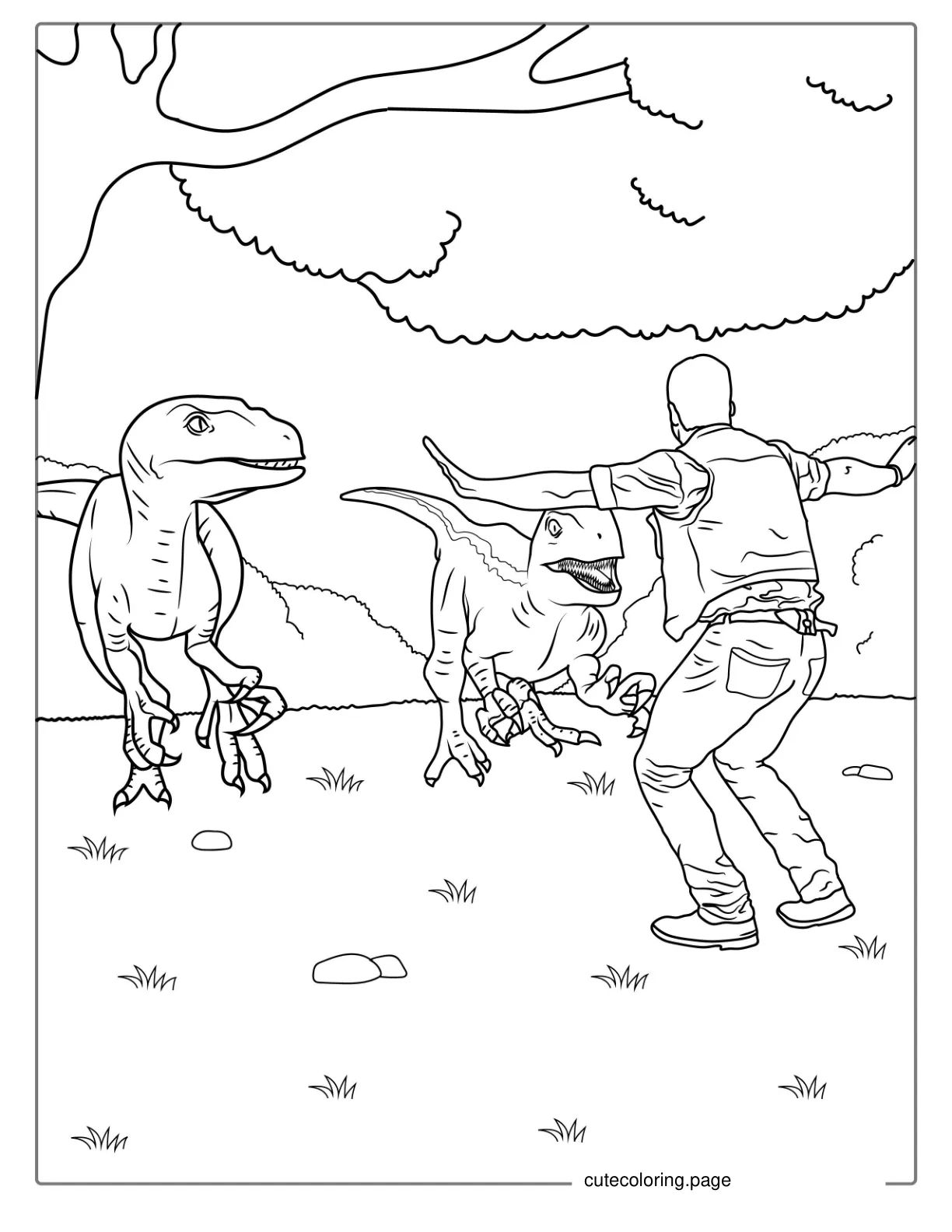 Velociraptor From Jurassic World Coloring Page coloring page