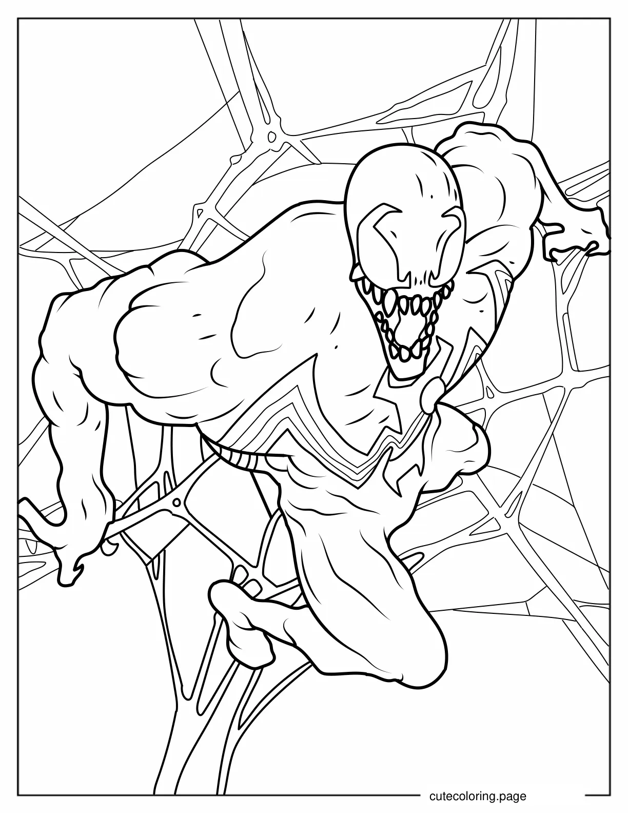 Coloring Page Of Venom On Web coloring page