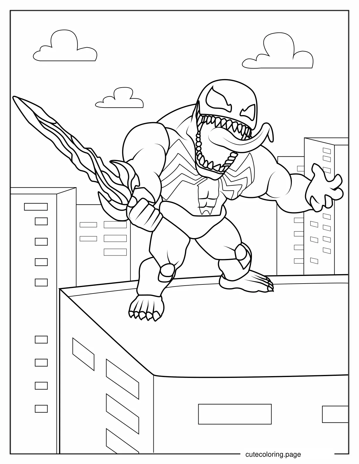 Cute Kawaii Venom Coloring Page coloring page