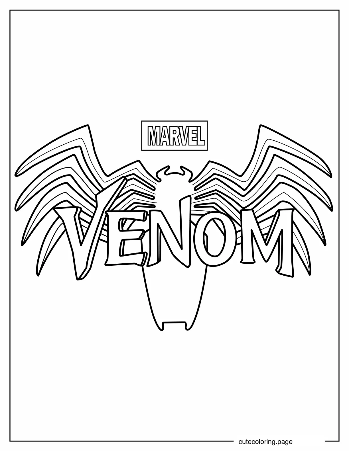 Marvel Venom Logo To Color coloring page