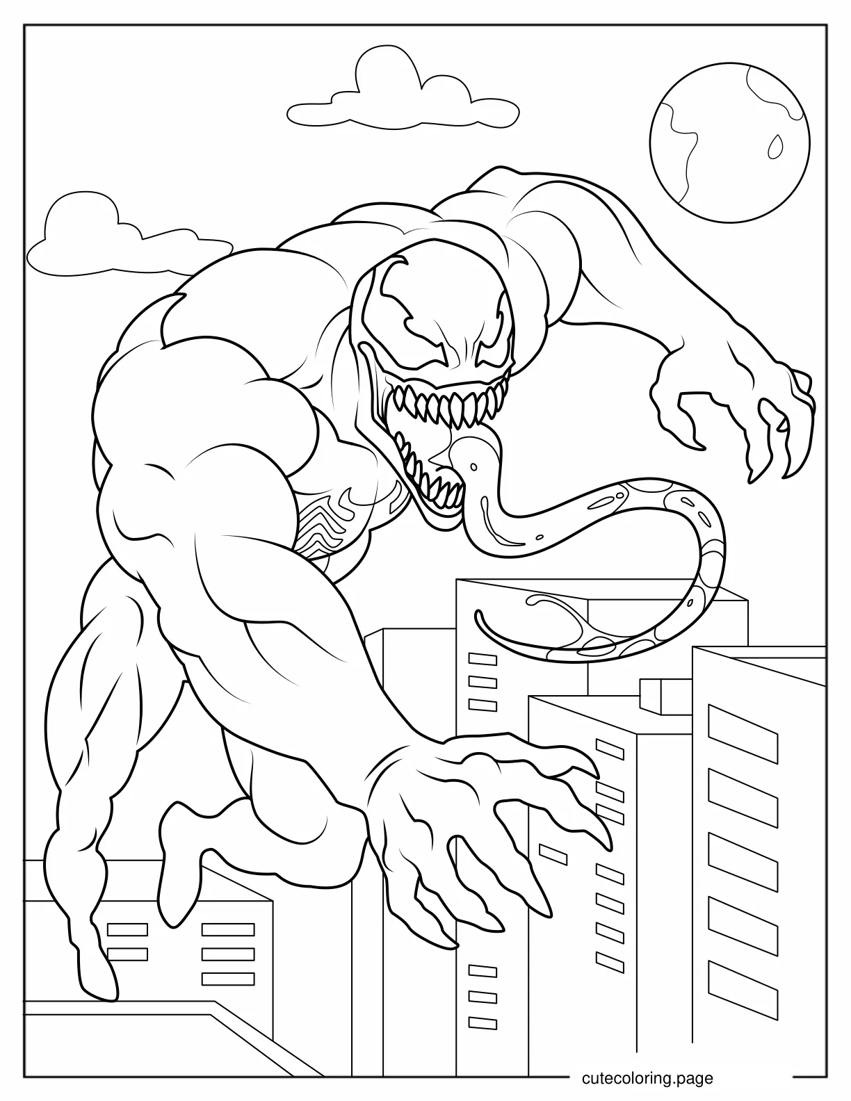 Muscular Looking Venom Character To Color coloring page