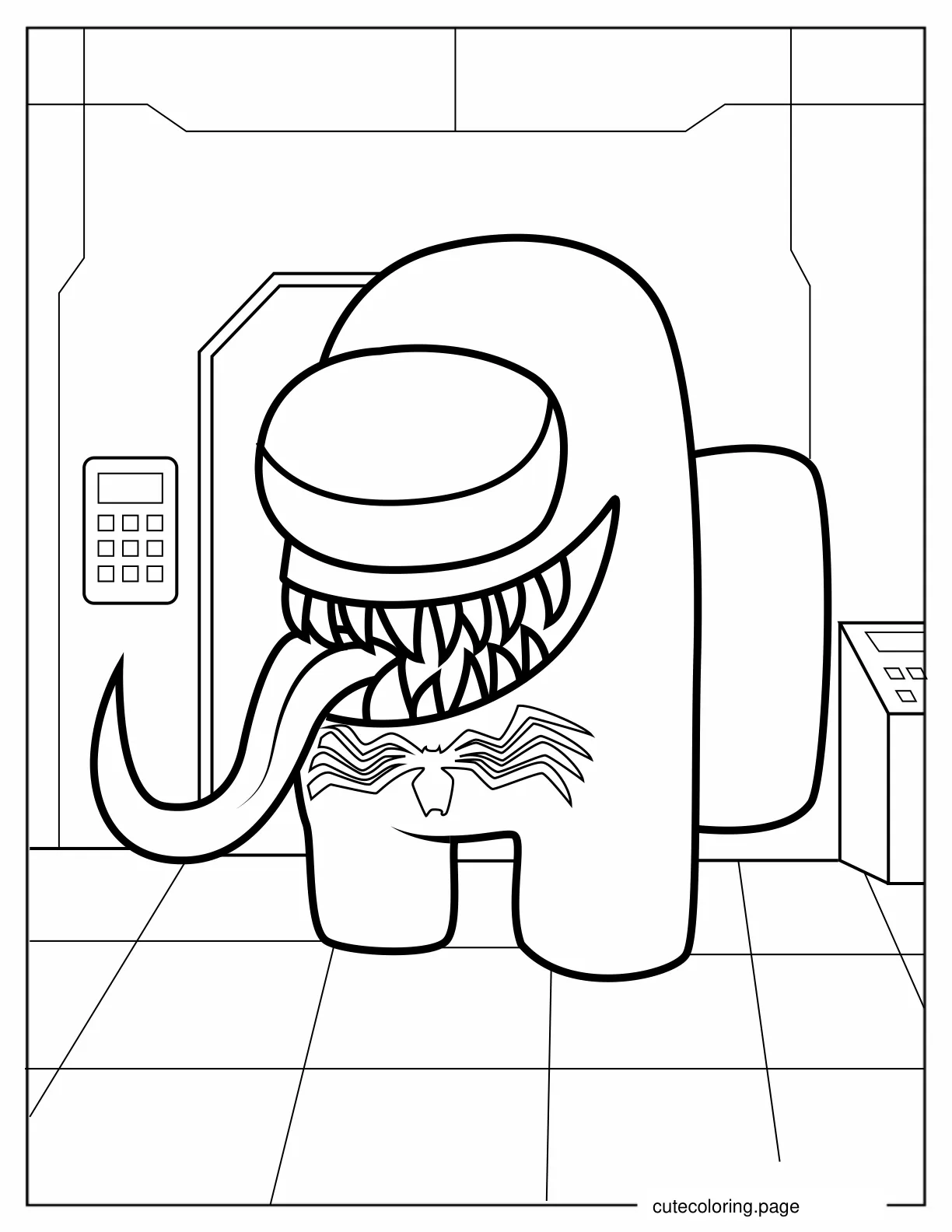 Venom Among Us Coloring Page coloring page