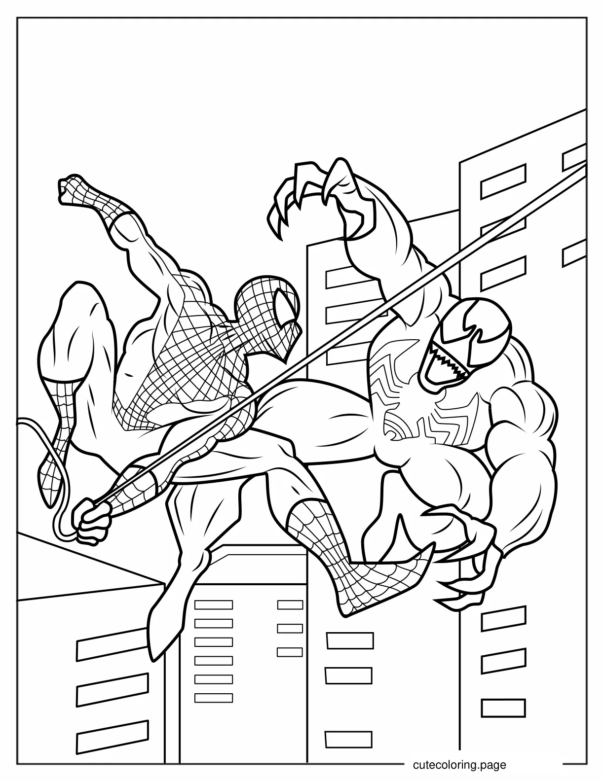 Venom And Spider Man coloring page