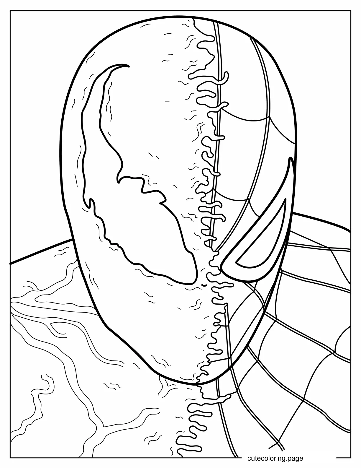 Venom Taking Over Spider Man coloring page