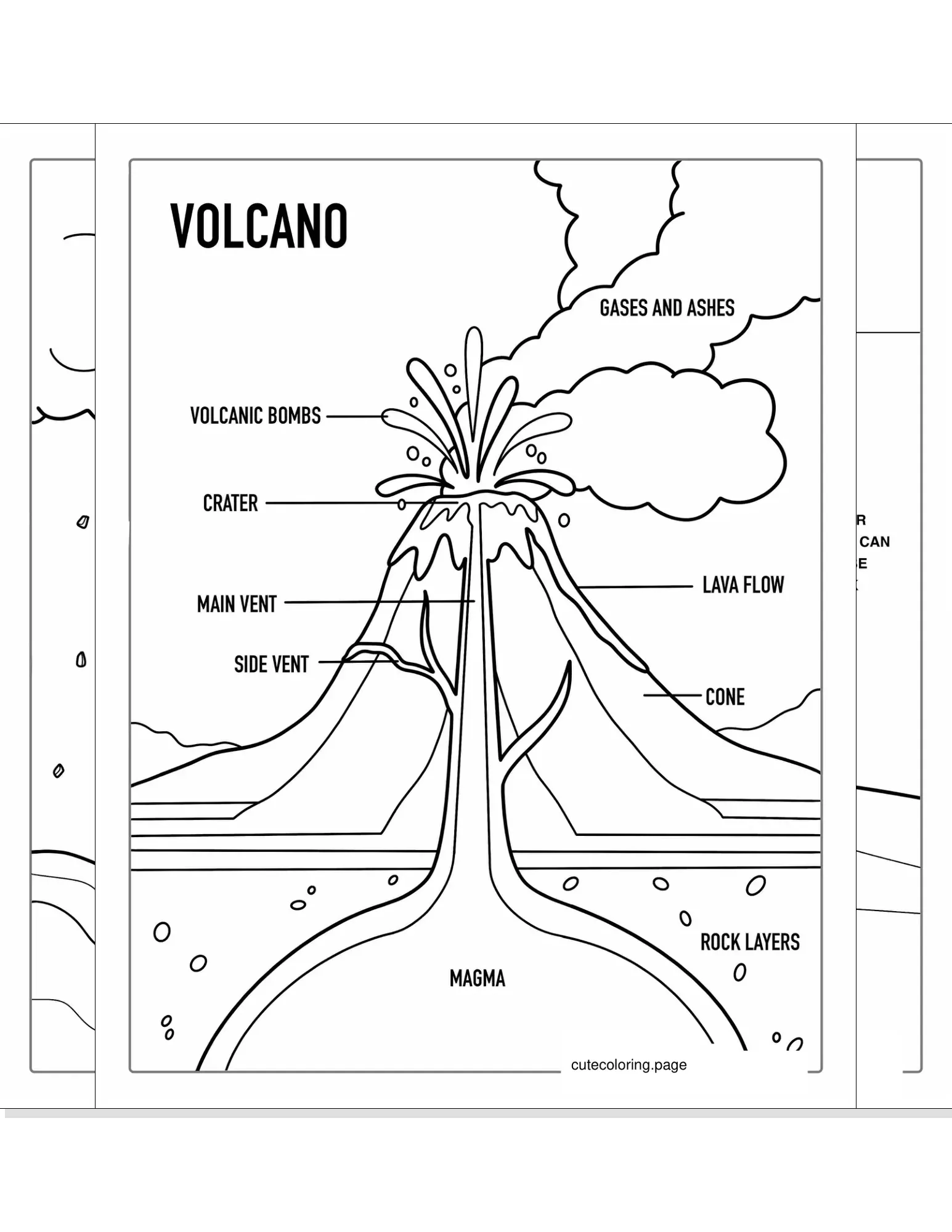 volcano coloring pages coloring page