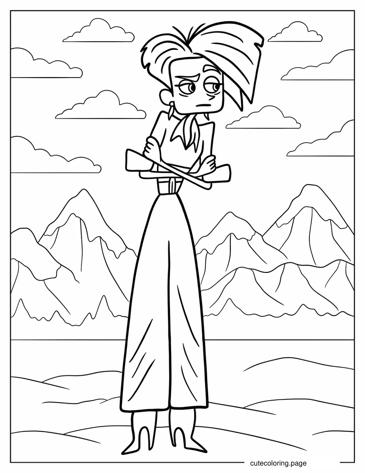 Donita Donata With Arms Crossed Coloring Sheet coloring page