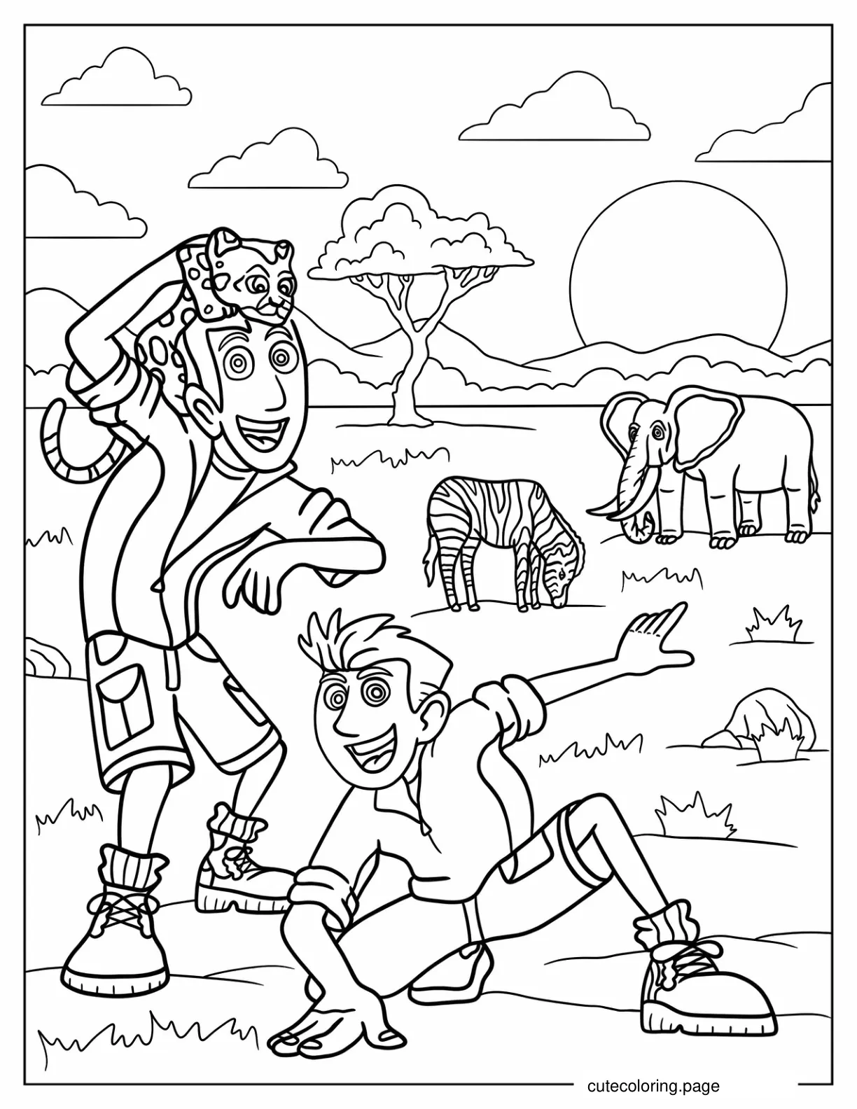 Wild Kratts Playing With Animals coloring page