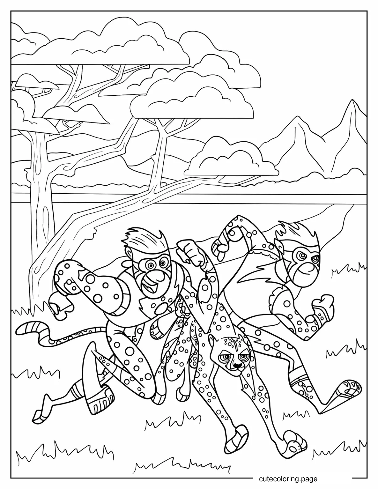 Wild Kratts Running In The Forest coloring page