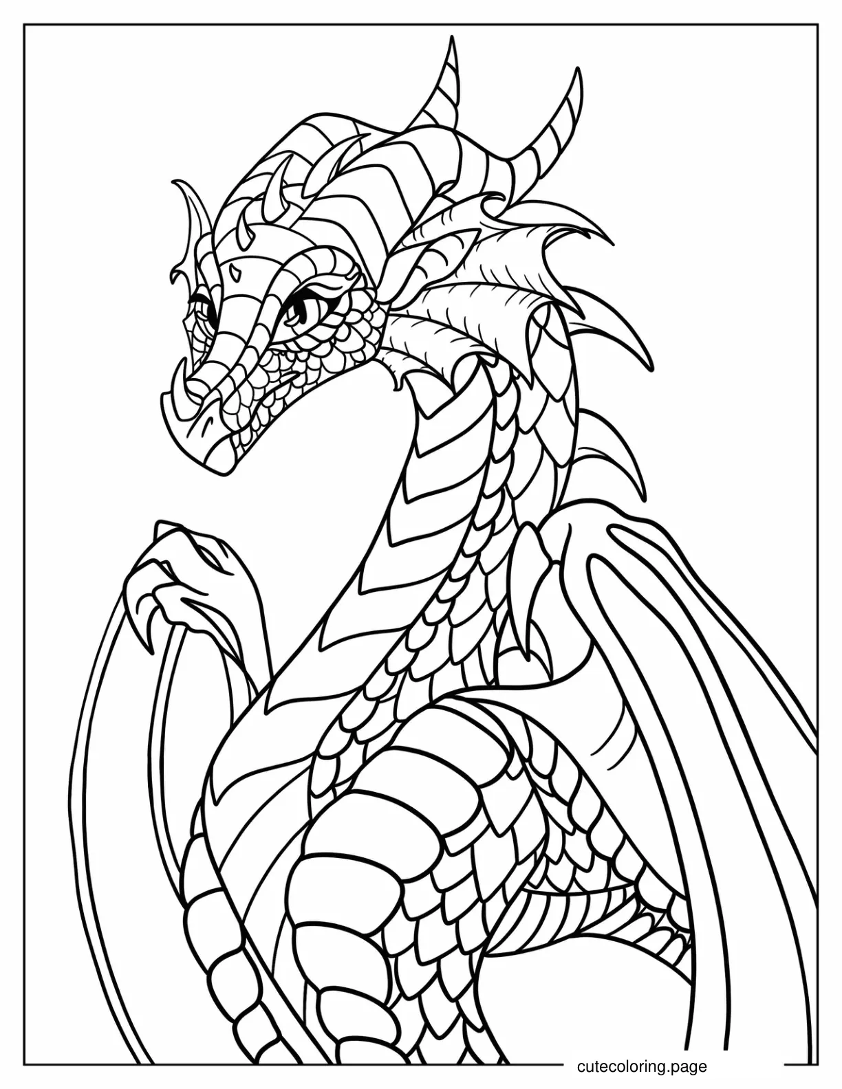 Close Up Of Glory The RainWing Coloring Page coloring page