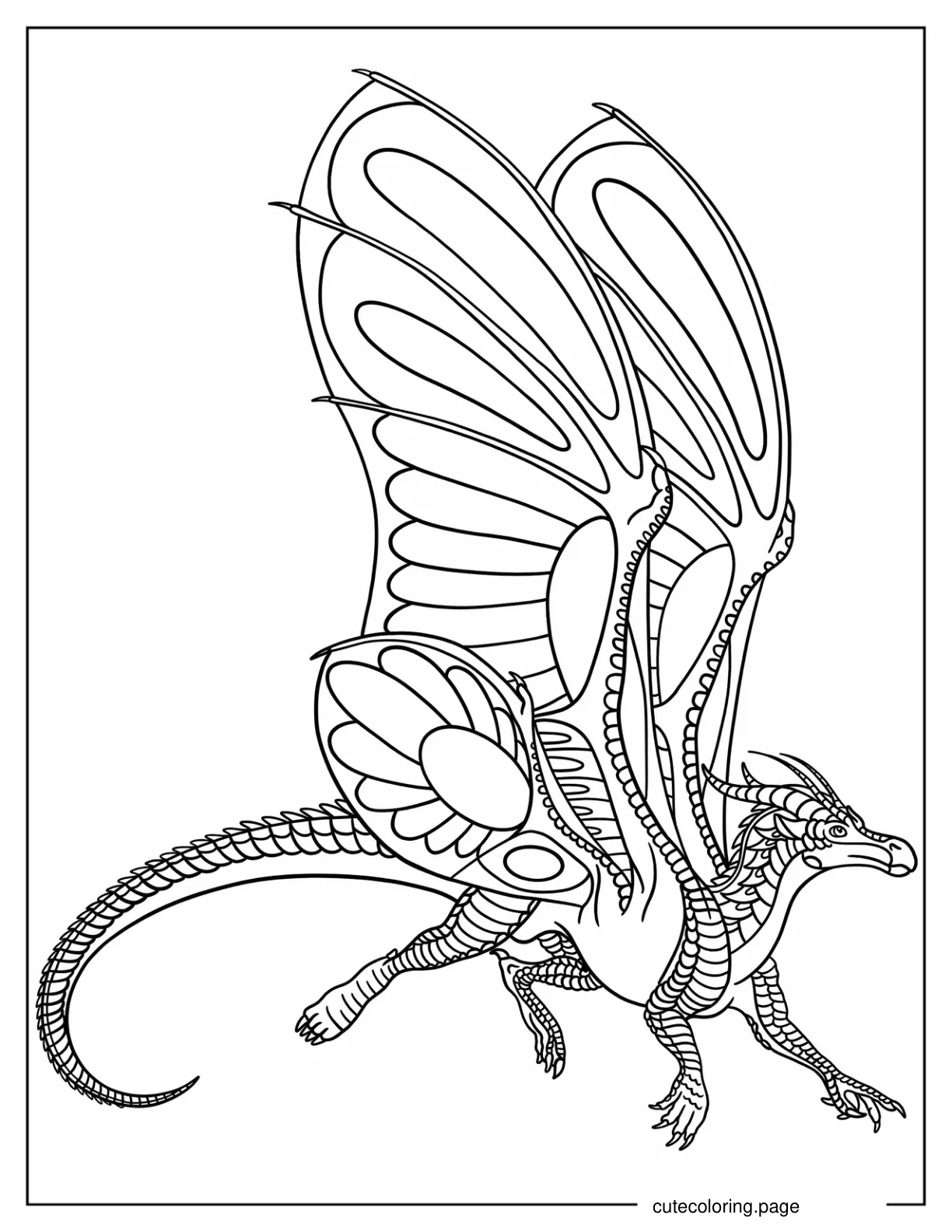 Detailed SilkWing From Wings Of Fire Coloring Page coloring page