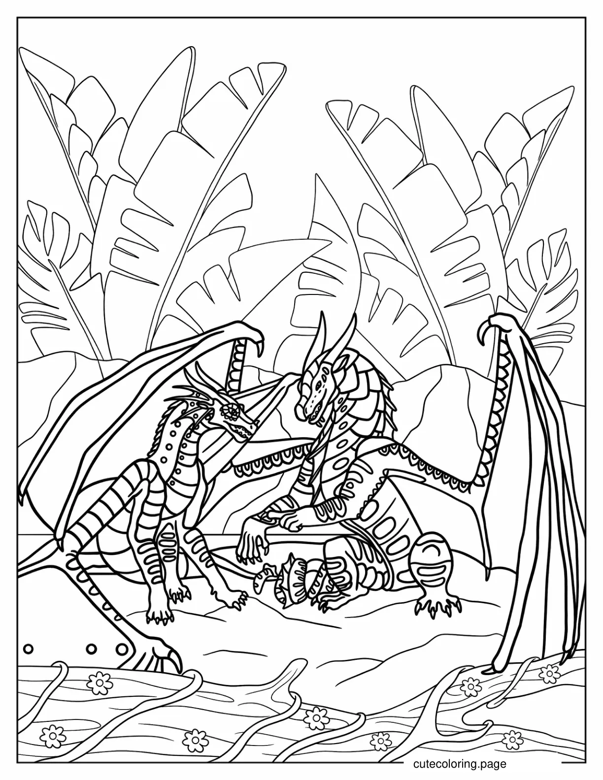 Wings Of Fire Friendly Dragons Coloring Page coloring page