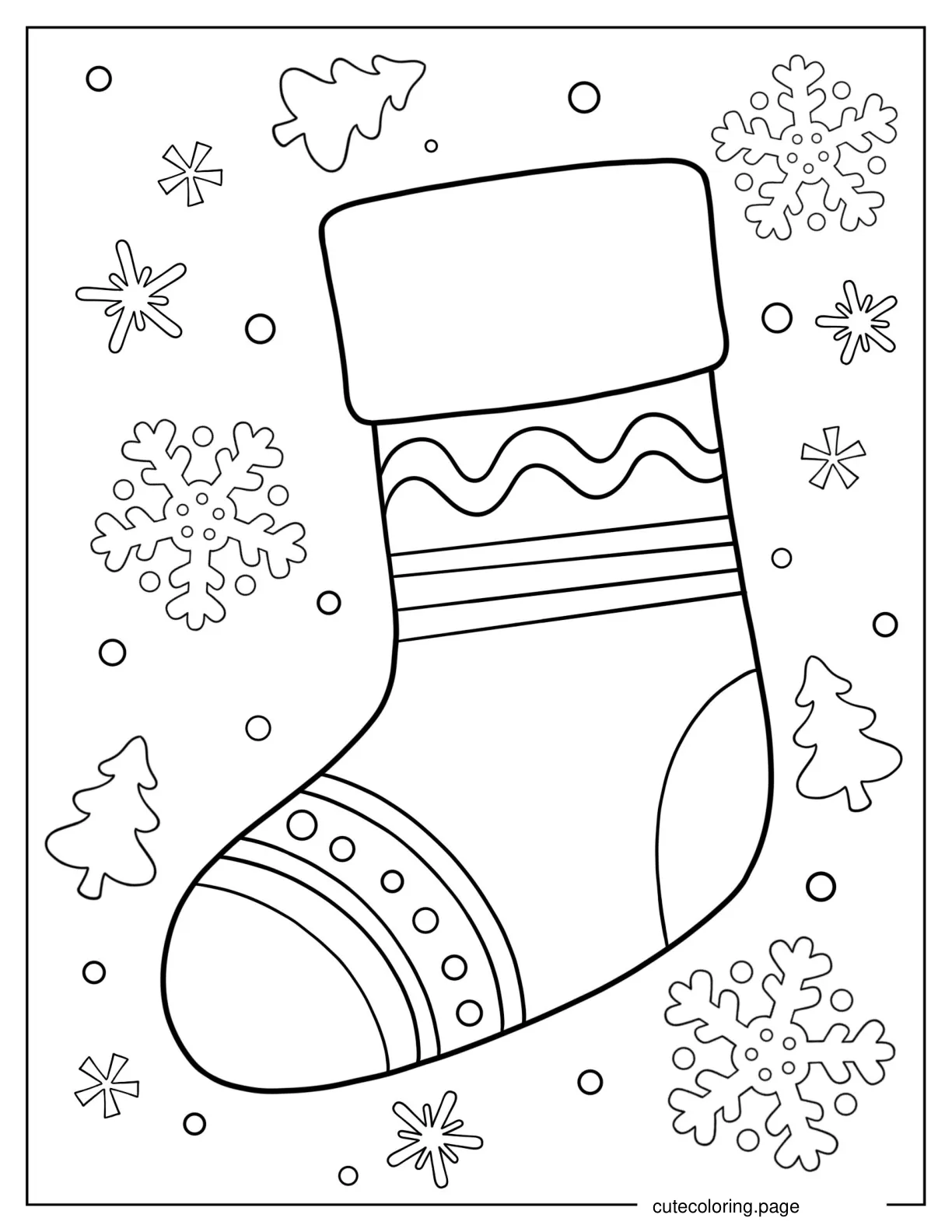 Christmas Stockings Coloring In For Preschoolers coloring page