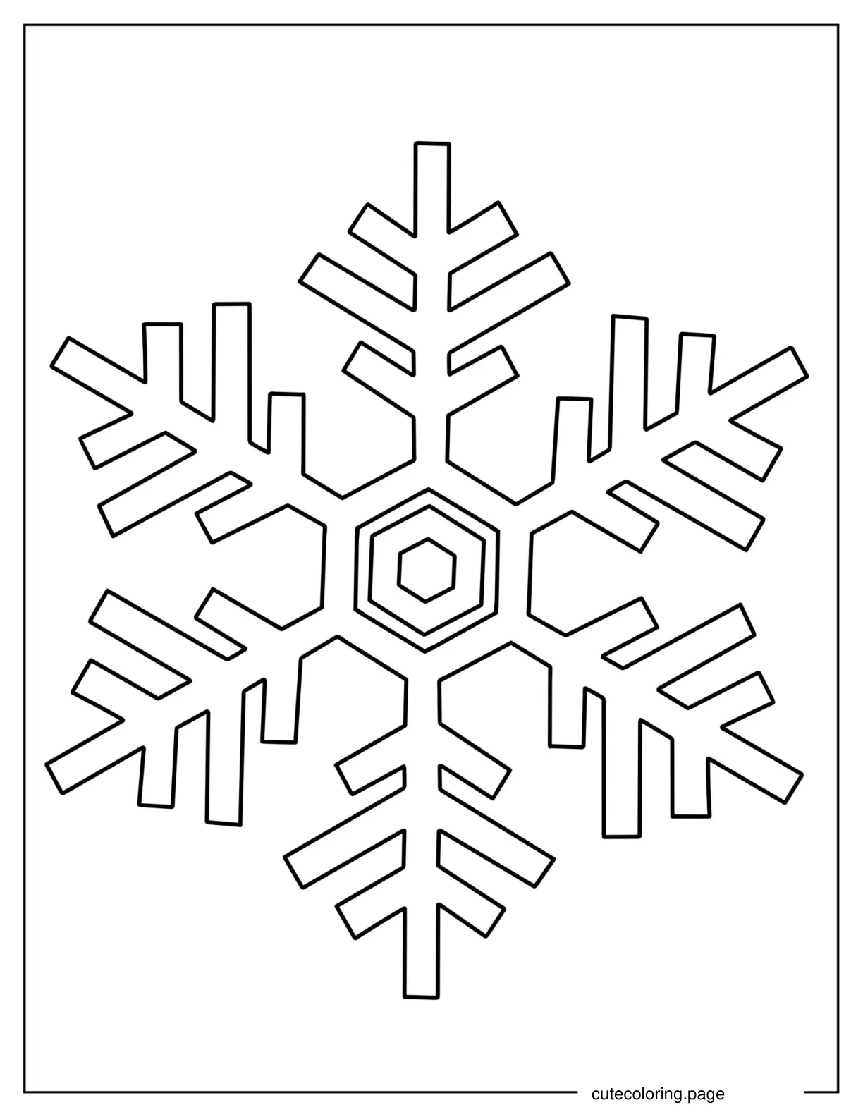 Easy Snowflake Coloring Sheet coloring page