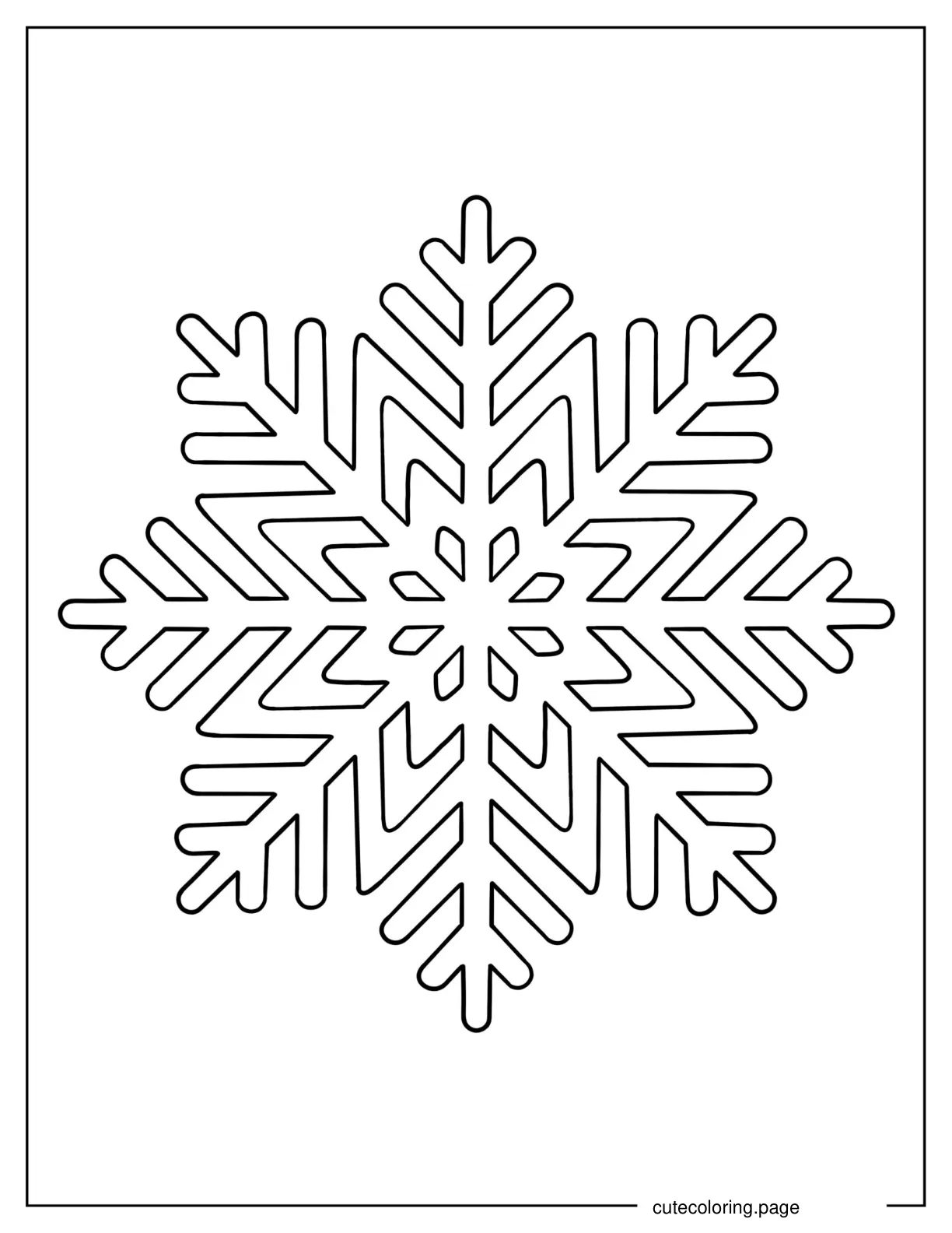 Intricate Snowflake Coloring Page coloring page