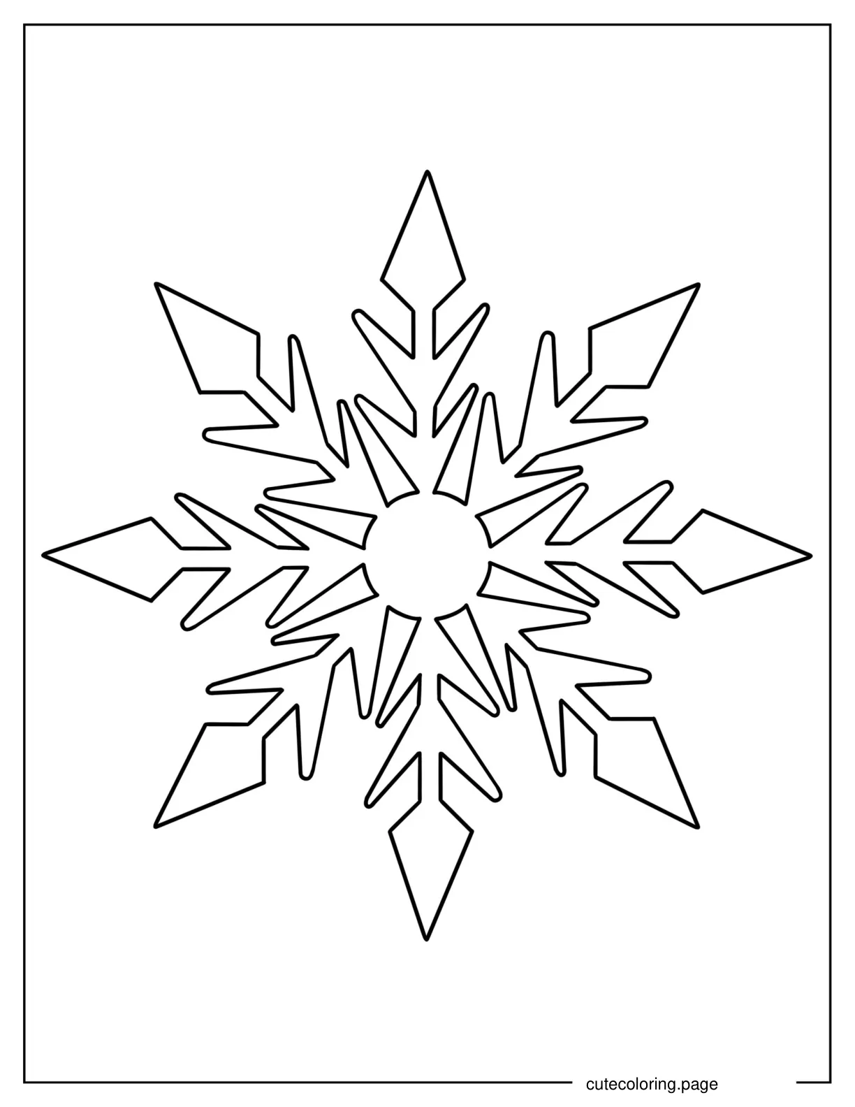 Pointed Snowflake Coloring In coloring page