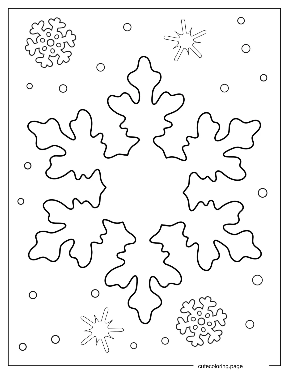 Snowflake Outline Coloring In For Kids coloring page