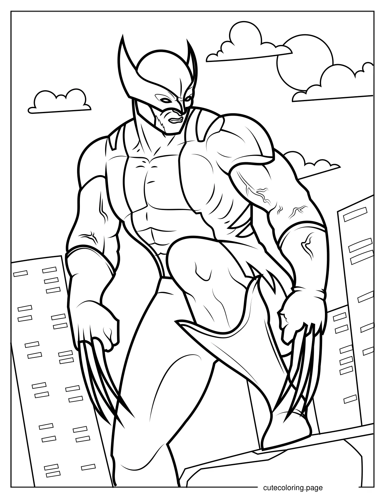 Comic Wolverine Coloring Page V2 coloring page