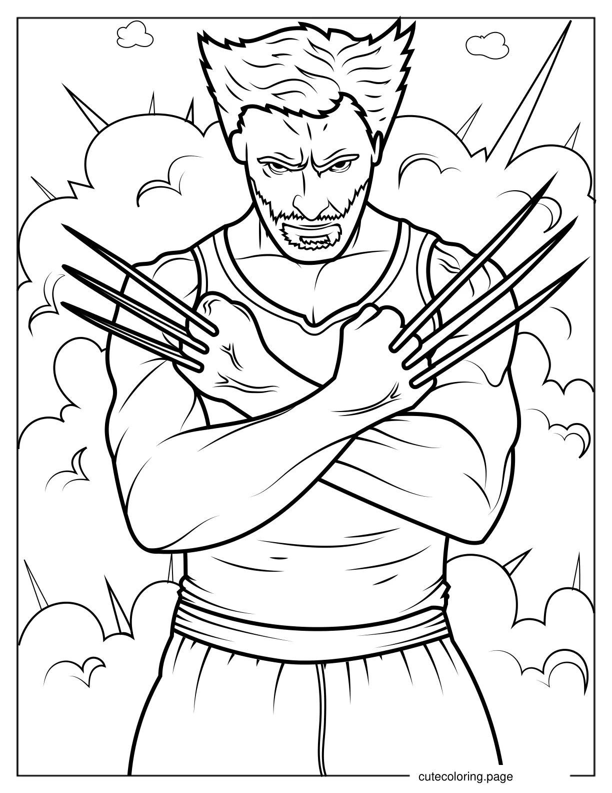 Hugh Jackman Wolverine V2 coloring page