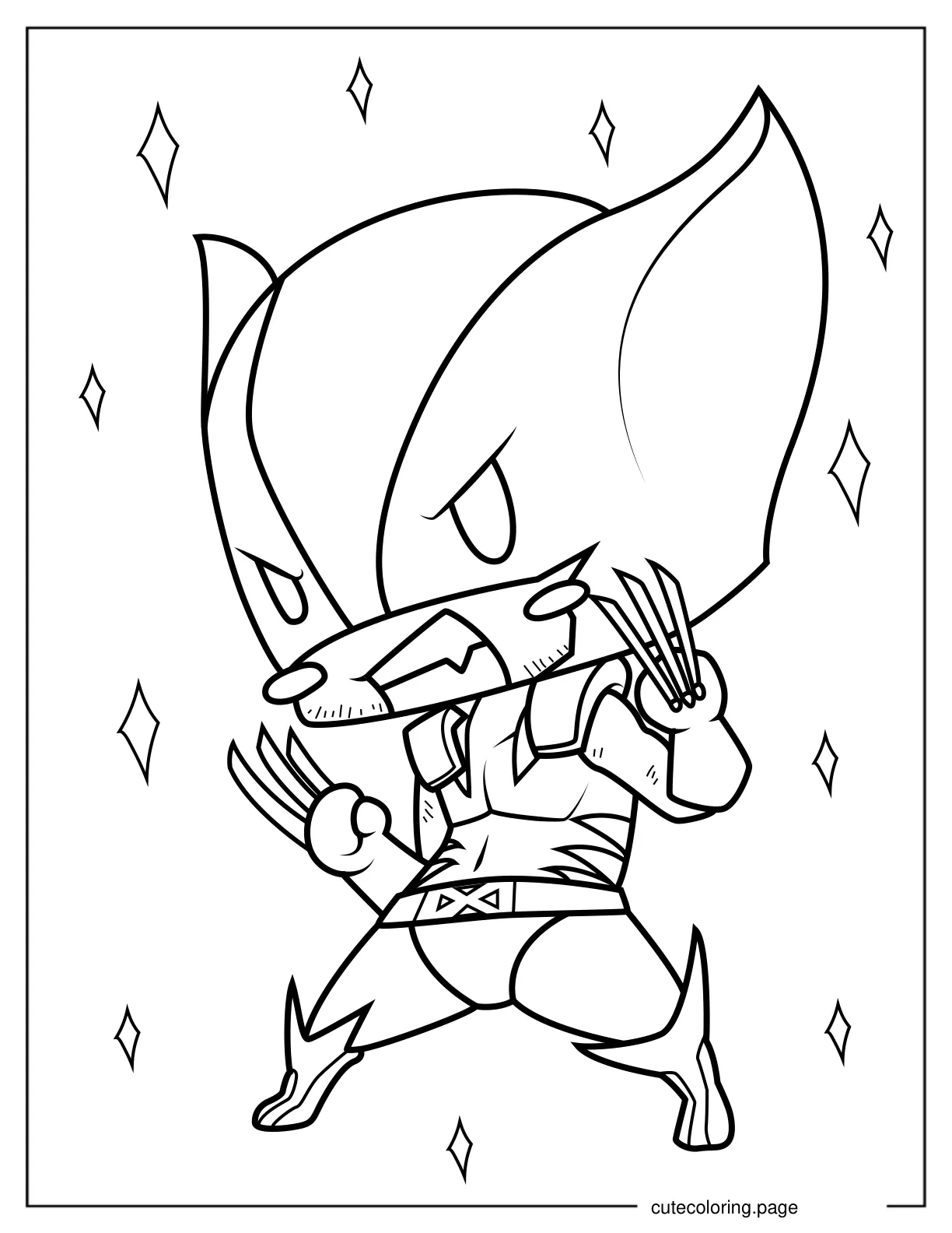 Kawaii Wolverine Coloring In V2 coloring page