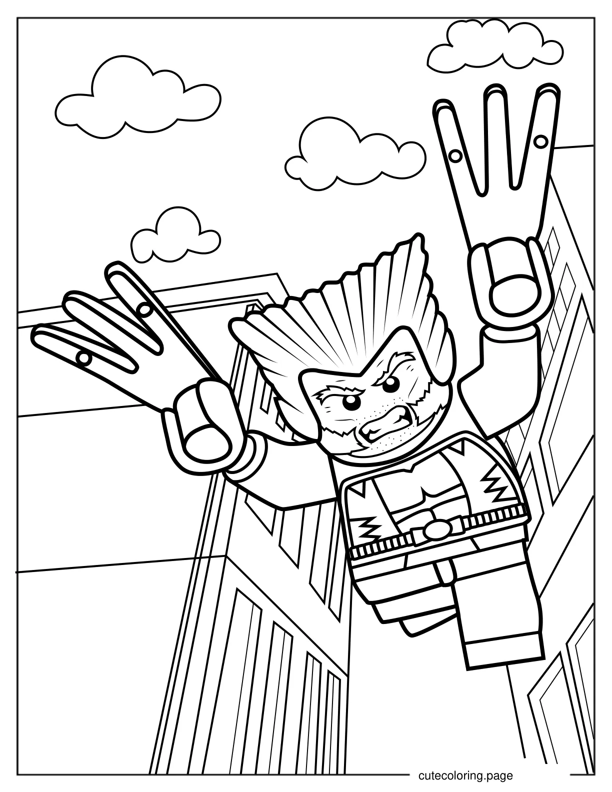 Lego Wolverine Coloring In For Kids V2 coloring page