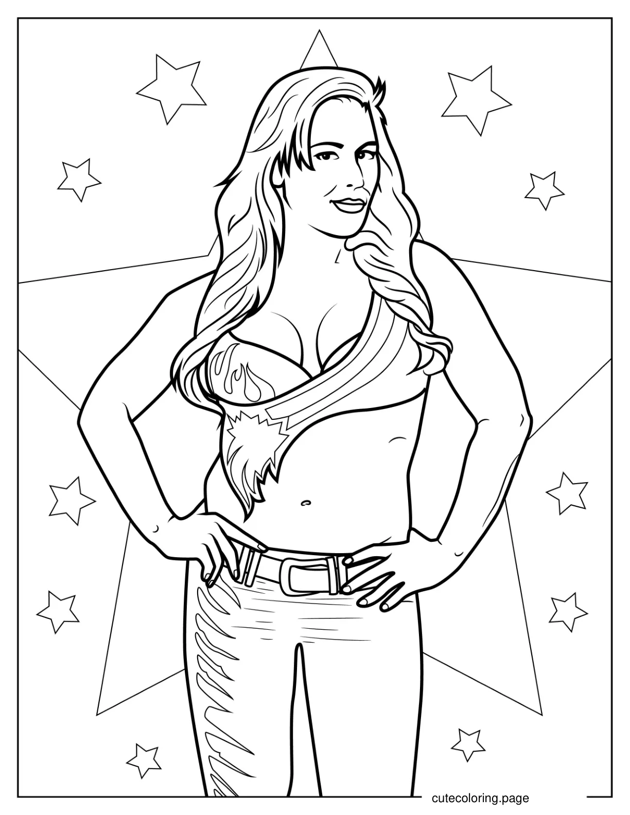 Charlotte Flair Female WWE Wrestler To Color coloring page