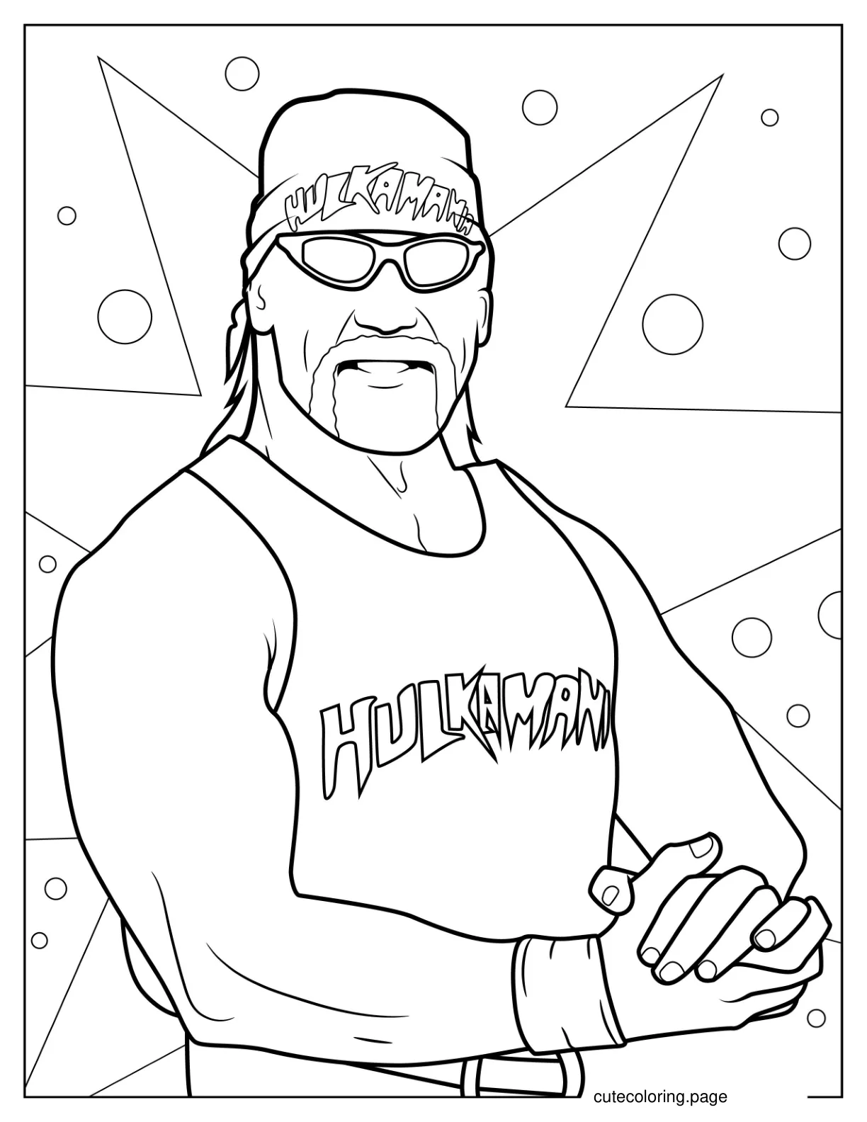 Coloring Page Of Hulk Hogan WWE coloring page