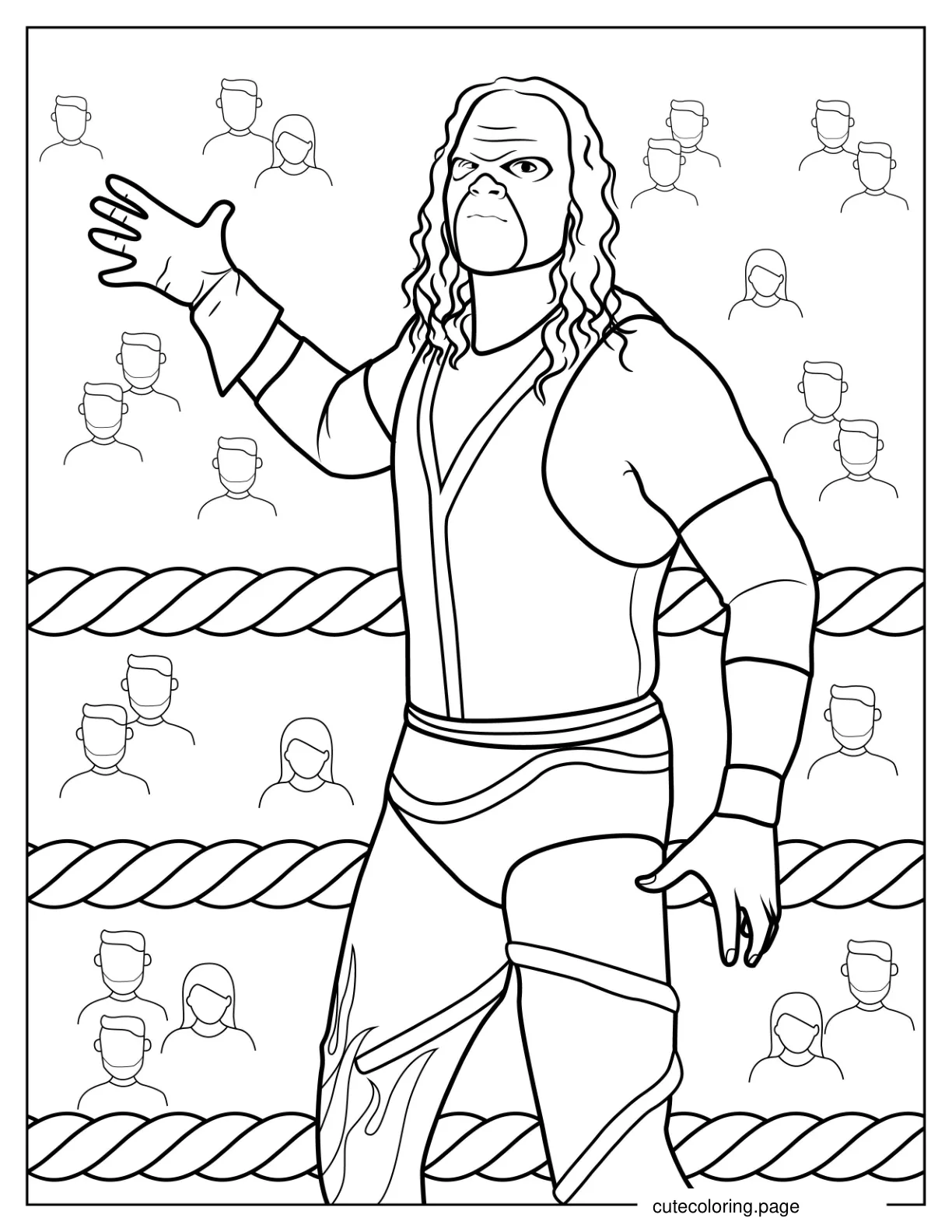 Coloring Page Of Kane From WWE coloring page