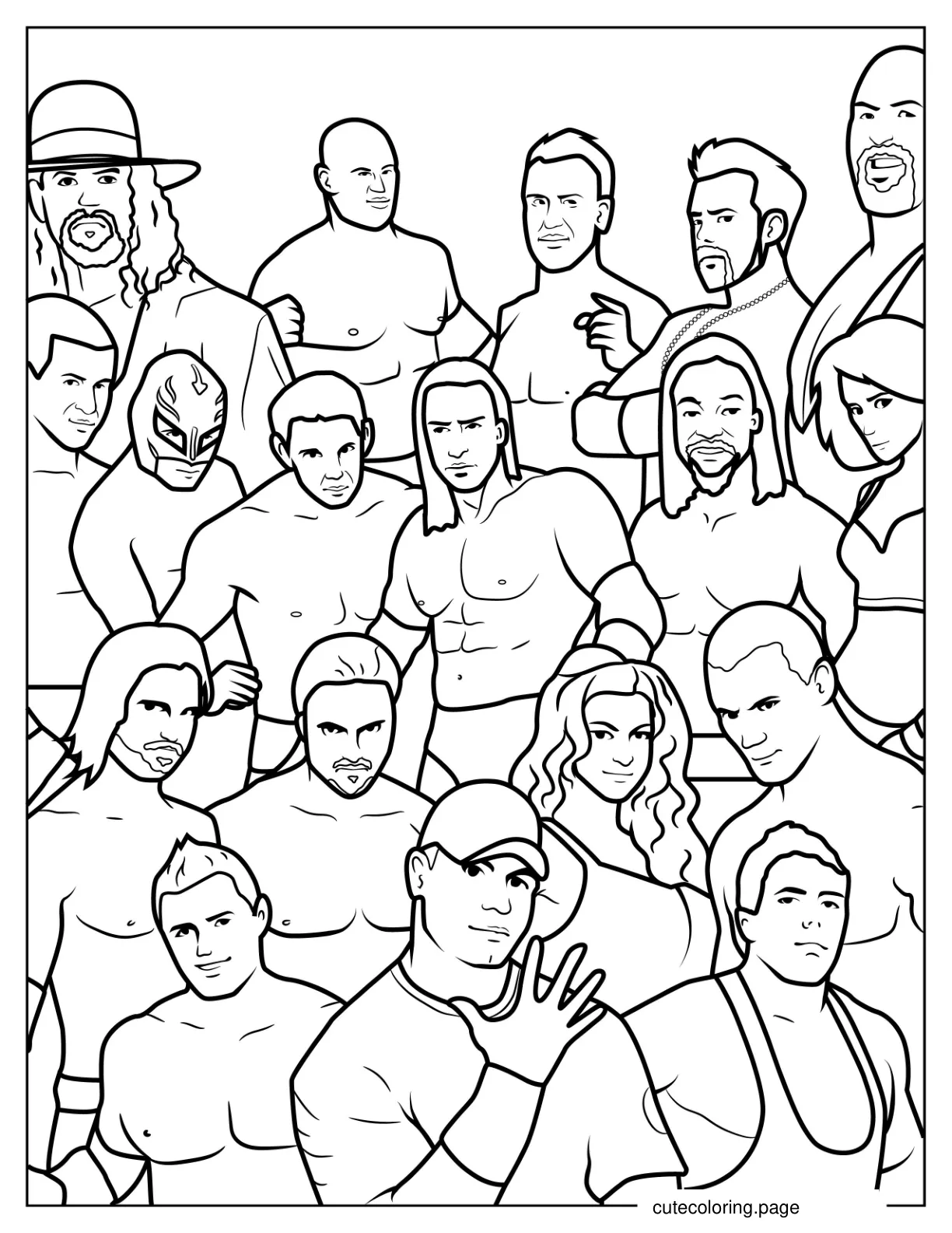 Coloring Sheet Of WWE All Stars coloring page