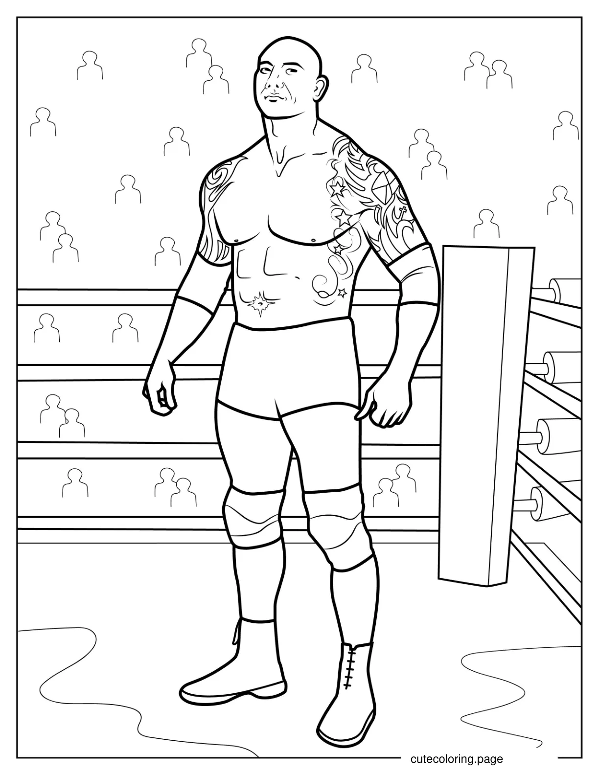 Dave Bautista Standing In The Ring coloring page