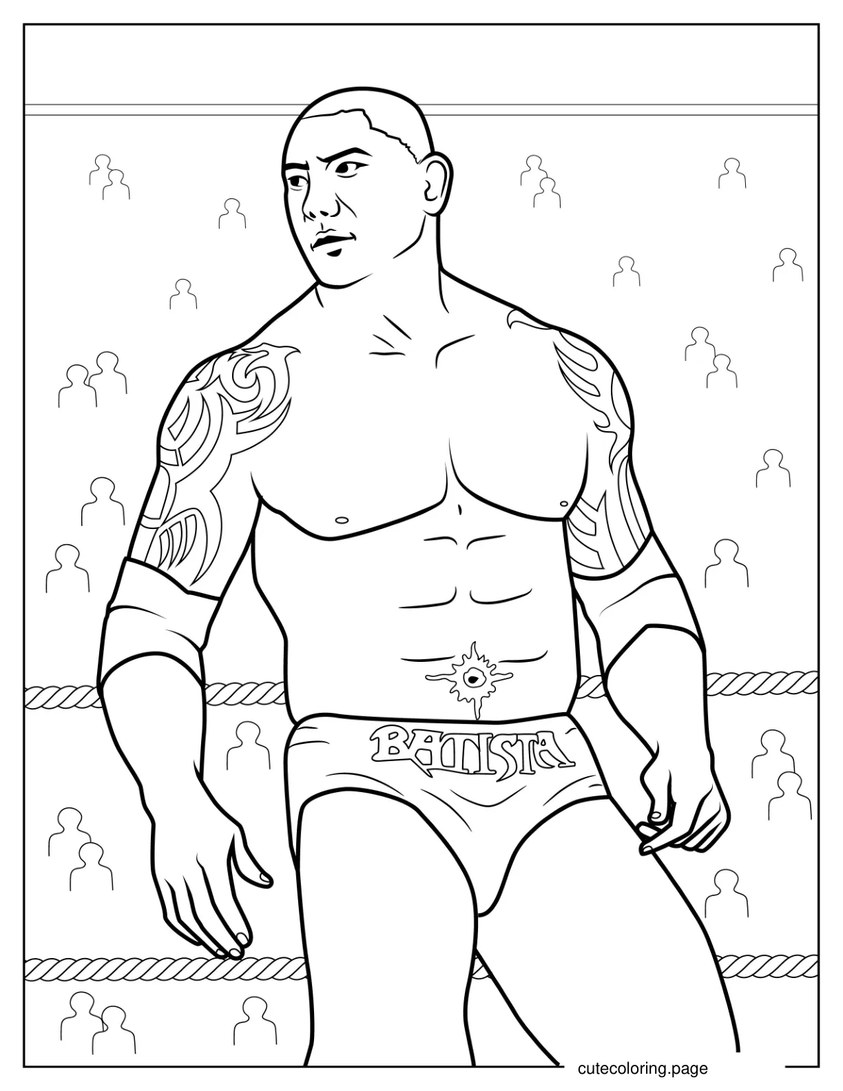 Dave Bautista WWE Wrestler To Color coloring page