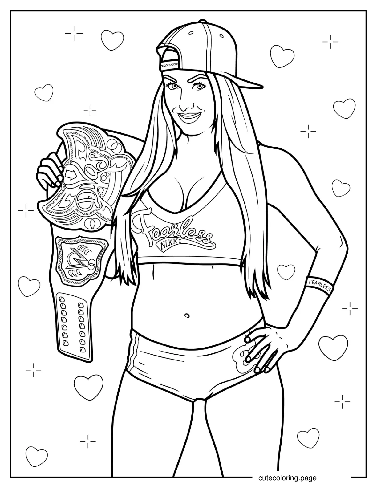 Fearless Nikki WWE Woman Coloring PAge coloring page