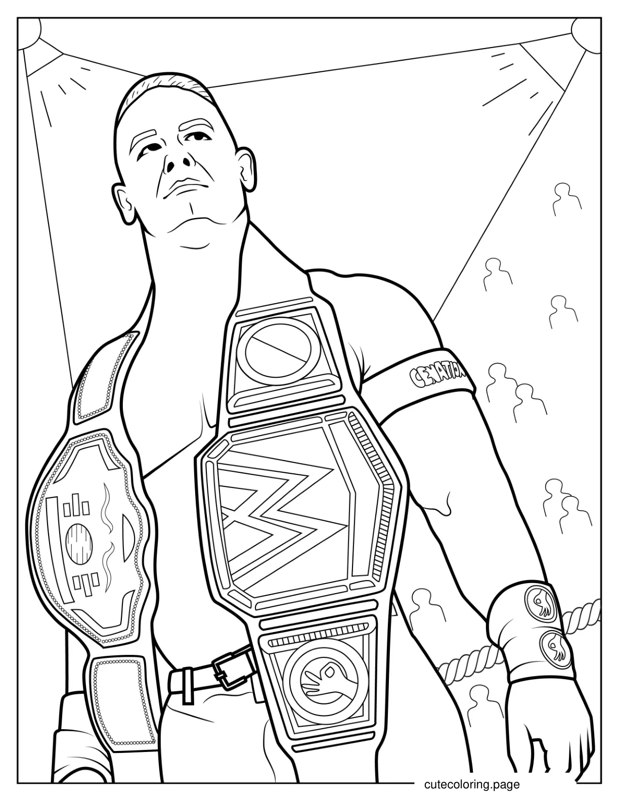 John Cena WWE Wrestler Coloring Sheet coloring page